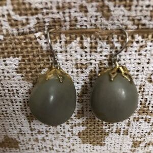 Elegant Green and Gold Drop Earrings